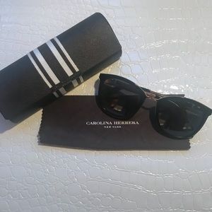 Carolina Herrera black and rose gold sunglasses